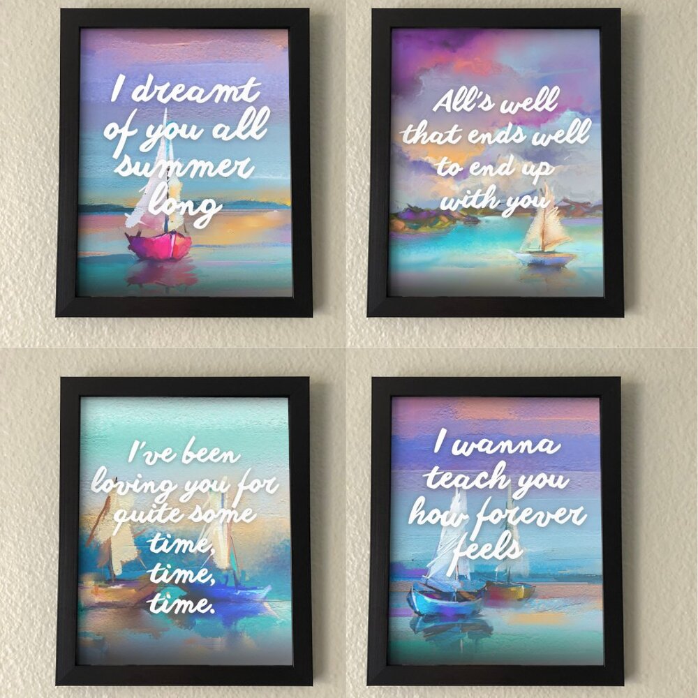 New Framed Taylor Swift Quote Wall Art — Eras Tour Decor — (New Frame Included)